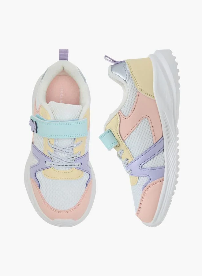 Flora Bella By Shoexpress Girls Colourblock Sneakers With Hook And Loop Closure