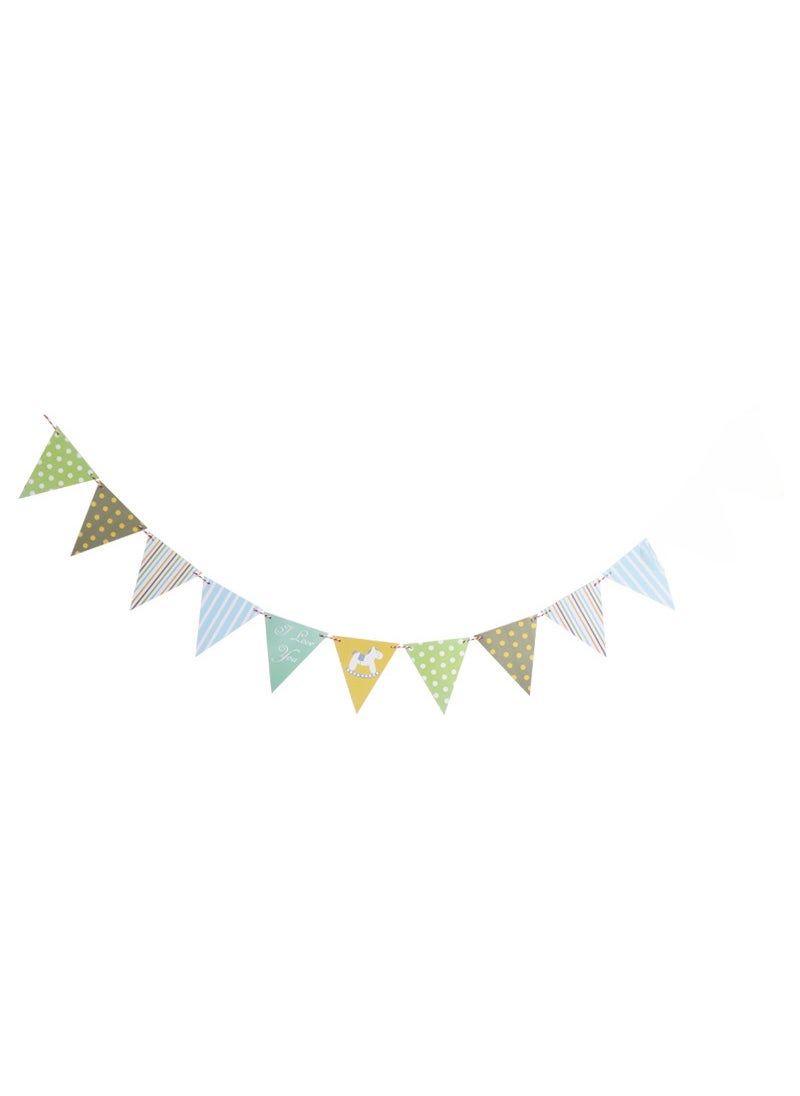 1 x 5 pcs Festive Party Decor Banner Triangle Flags Yellow Bird triangle flag 