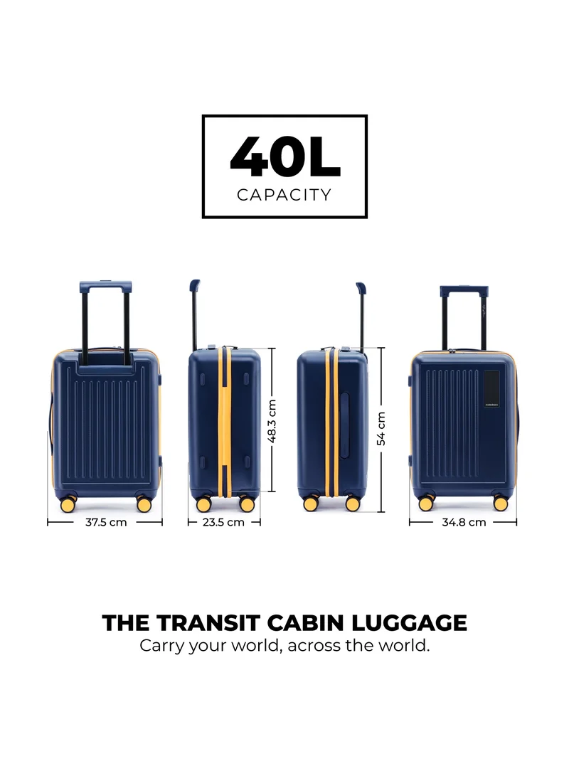 Mokobara The Transit Cabin Luggage - Polycarbonate Material | We Meet Again Sunray 2.0, Blue