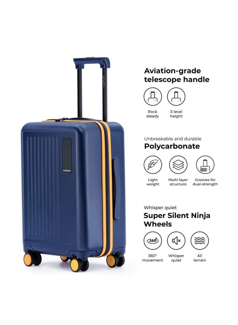 Mokobara The Transit Cabin Luggage - Polycarbonate Material | We Meet Again Sunray 2.0, Blue