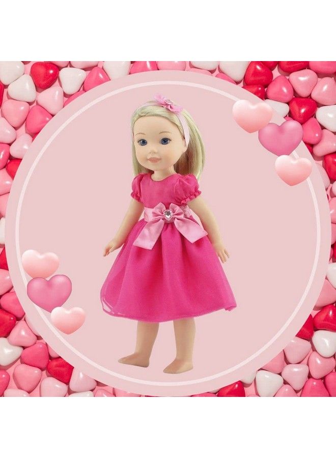 Emily Rose 14.5 Inch Doll Beautiful 14" Doll Jeweled Pink Party Dress Includes Matching Headband Accessory ; Perfect For Valentine'S Day! - Image 4