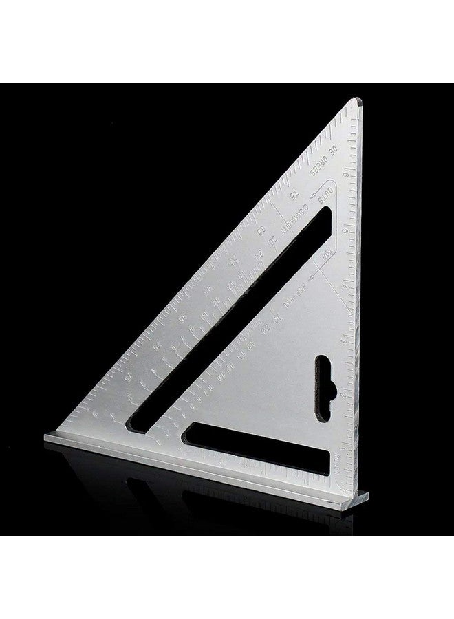 Oblivion Double Side Scale Aluminium Alloy Metric Inch Triangle Ruler Measurement Hand Tools, Speed Square, Square Layout Tool (7 inch Speed Square) - Image 2