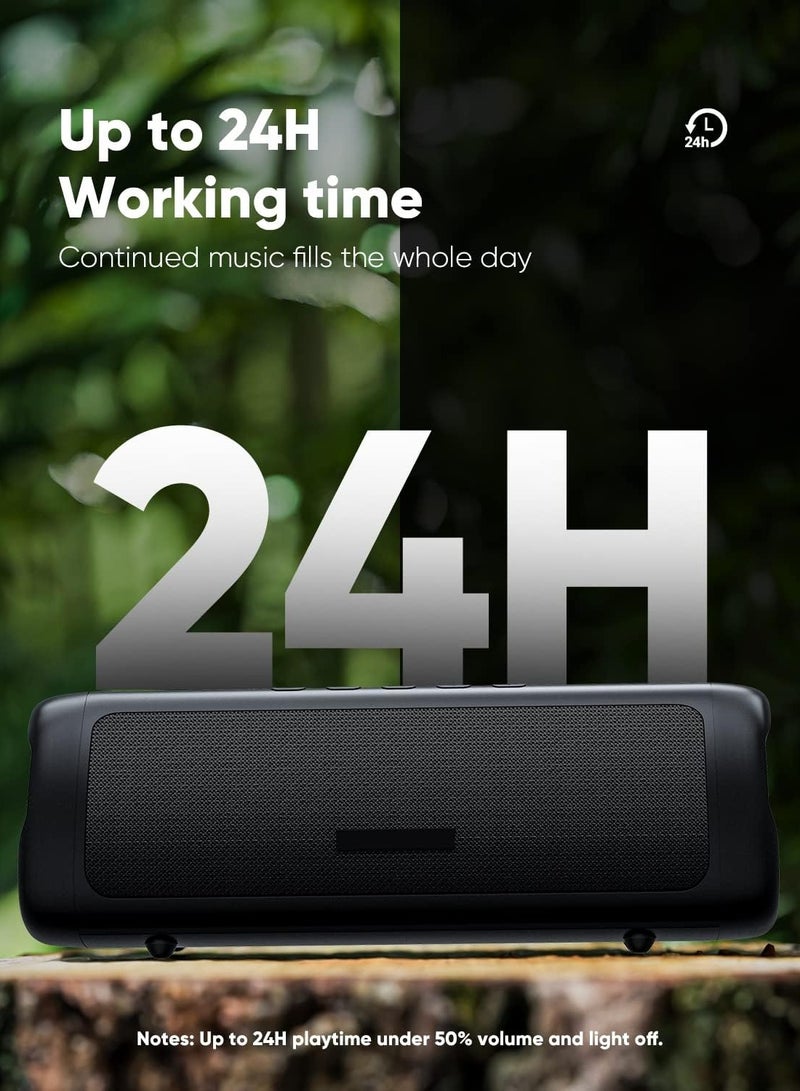 General Bluetooth Speaker, IPX5 Waterproof Speaker with HD Sound, Up to 24H Playtime, TWS Pairing, BT5.3, Portable Wireless Speakers for Home,Party,Outdoor,Beach, Electronic Gadgets, Birthday Gift (Black)  - Image 3
