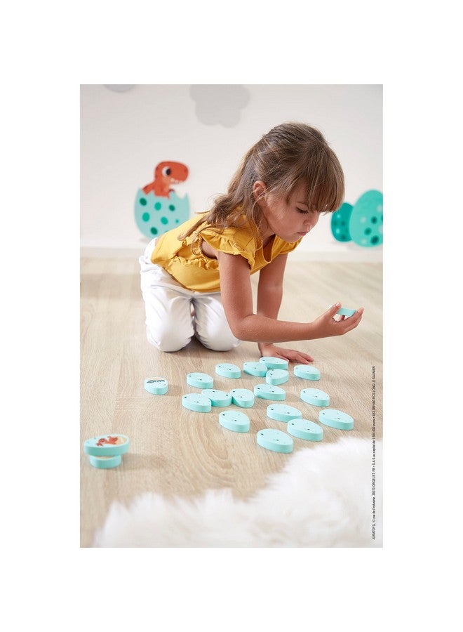 Janod Dino - Dinosaur Memory Game - 20 Wooden Dino Eggs with 10 Prehistoric Pairs - Cooperative or Competitive Early Learning Game - Ages 2- 5 Years - J05826 - Image 2