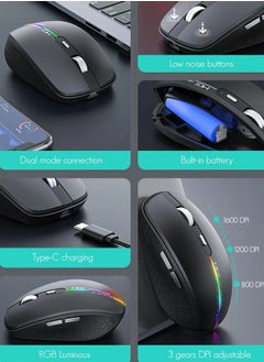 iMice BLUETOOTH DUAL-MODE RECHARGEABLE SILENT 6-BUTTON WIRELESS GAMING MOUSE TYPE-C INTERFACE  - Image 3