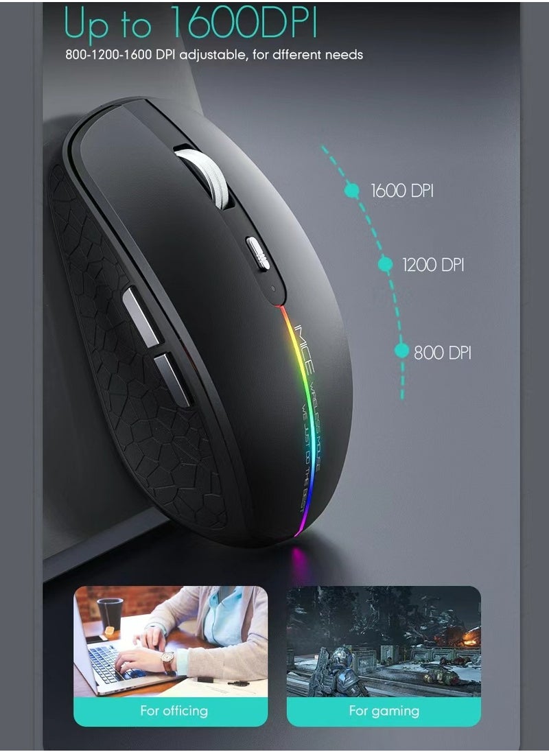 iMice - BLUETOOTH DUAL-MODE RECHARGEABLE SILENT 6-BUTTON WIRELESS GAMING MOUSE TYPE-C INTERFACE - Image 1