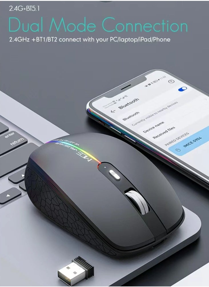 iMice - BLUETOOTH DUAL-MODE RECHARGEABLE SILENT 6-BUTTON WIRELESS GAMING MOUSE TYPE-C INTERFACE - Image 1