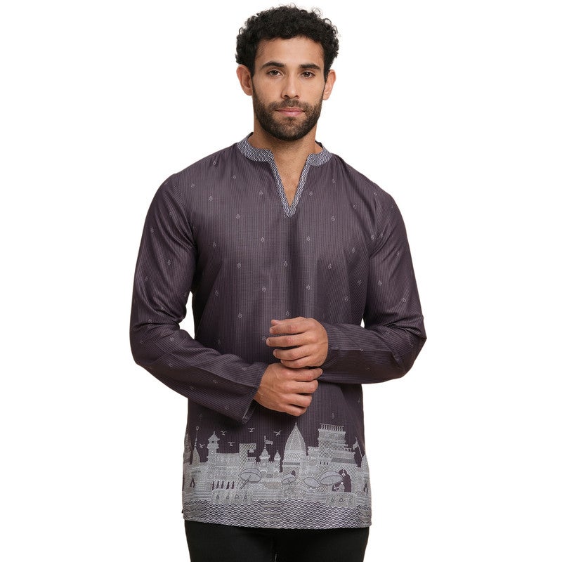ARCHATTIRE Men’s Magenta Polycotton Full Sleeve Kurta - Image 1