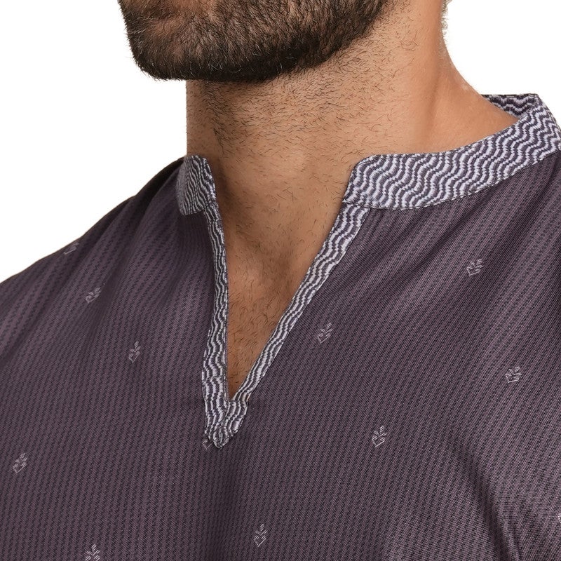 ARCHATTIRE Men’s Magenta Polycotton Full Sleeve Kurta - Image 4