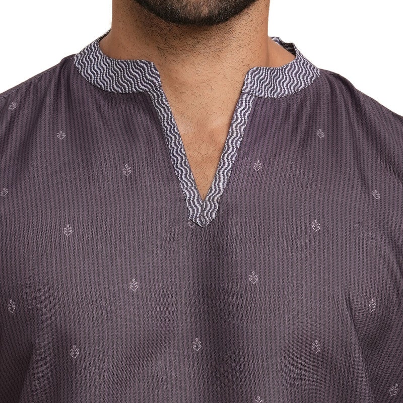 ARCHATTIRE Men’s Magenta Polycotton Full Sleeve Kurta - Image 3
