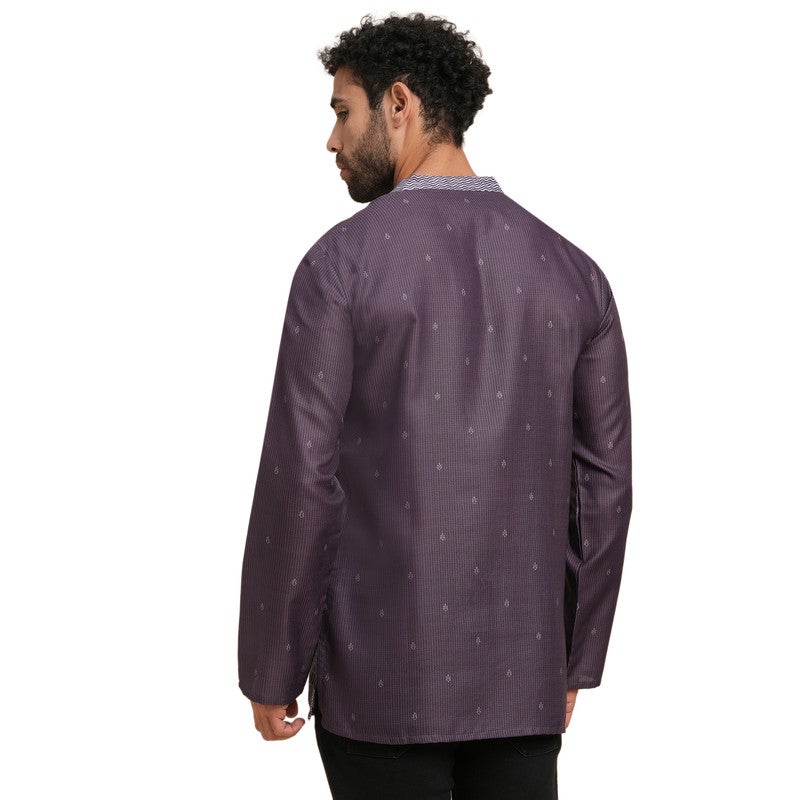 ARCHATTIRE Men’s Magenta Polycotton Full Sleeve Kurta - Image 2