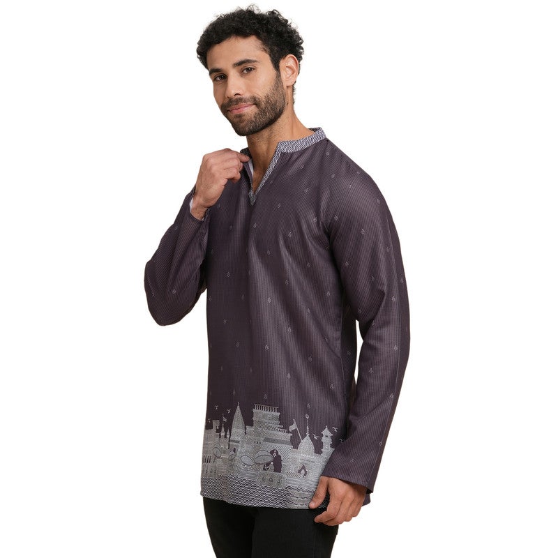 ARCHATTIRE Men’s Magenta Polycotton Full Sleeve Kurta - Image 5