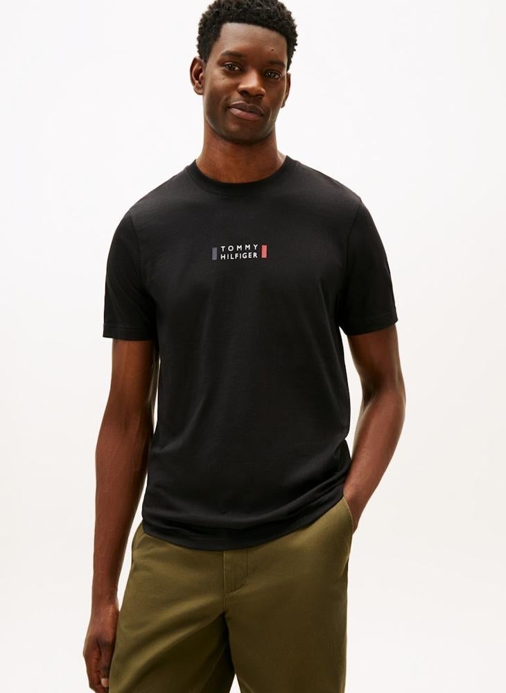 تومي هيلفيغر تيشيرت بياقة دائرية مزين بشعار العلامة التجارية - Image 1