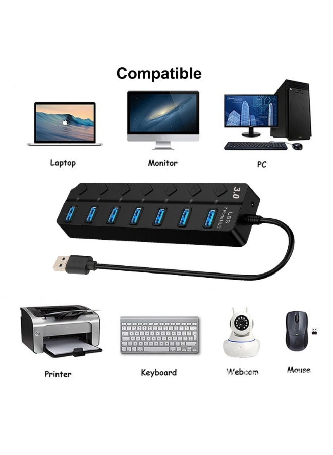 USB HUB 3.0/2.0 USB Splitter 7-IN-1 USB Adapte Multi-Hub Independent Switch Dock Desktop Laptop Accessories - Image 5
