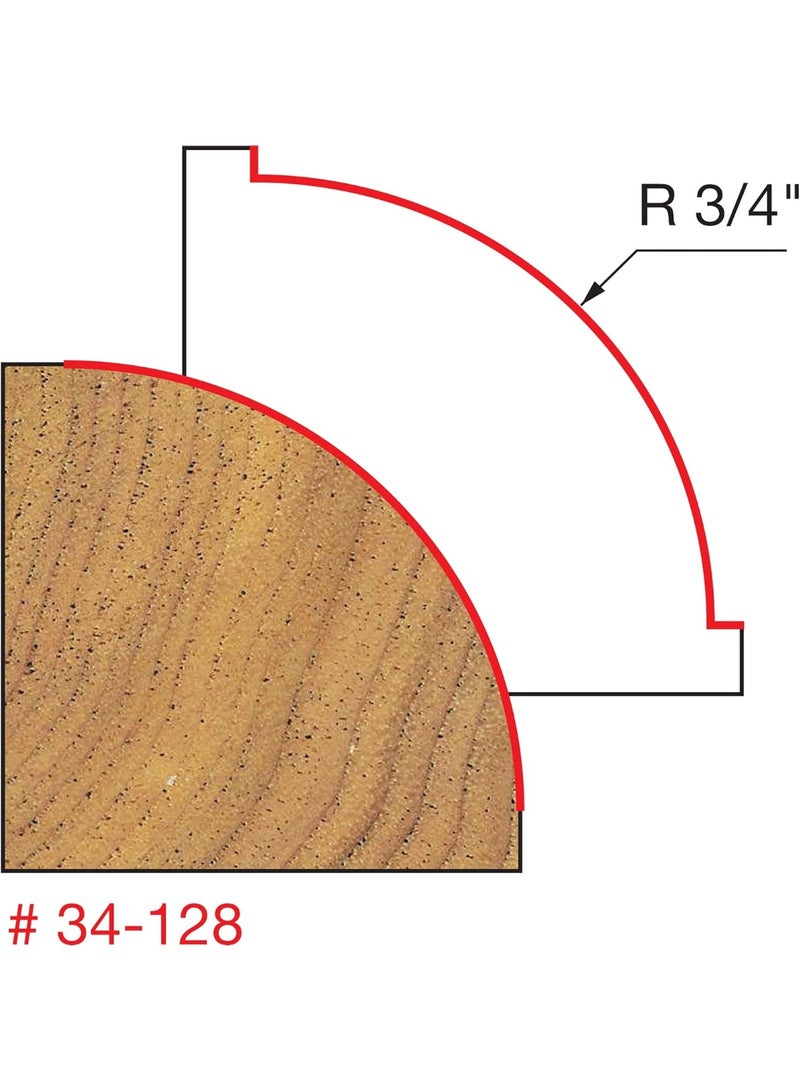 freud Freud Quadra-Cut Radius Rounding Over Bit with Perma-Shield Coating for Flawless Finish - 4 Cutters, 1/4" Shank Dia., 3/4" Radius, 2-7/8" Length - 34-128  - Image 5
