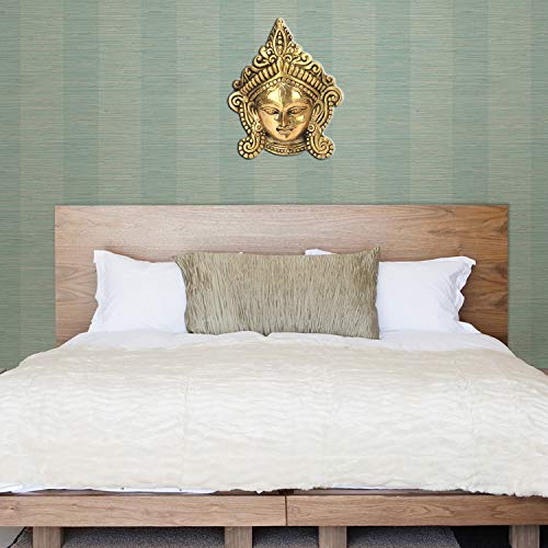 Kartique Brass Metal Durga MATA Maa Face Mask Idol Statue Murti for Office Home Decor Wall Mount Evil Eye Vastu Protection Size 6.5 Inch (Gold, 6.5) - Image 2