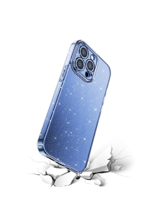 Generic - 2023 2.0mm Thick Ice Crystal Glitter Phone Case For Apple For Iphone 13 Pro Max Jelly Case-Color:Silver (86651B)-Applicable Model:IP 15 PRO - Image 1