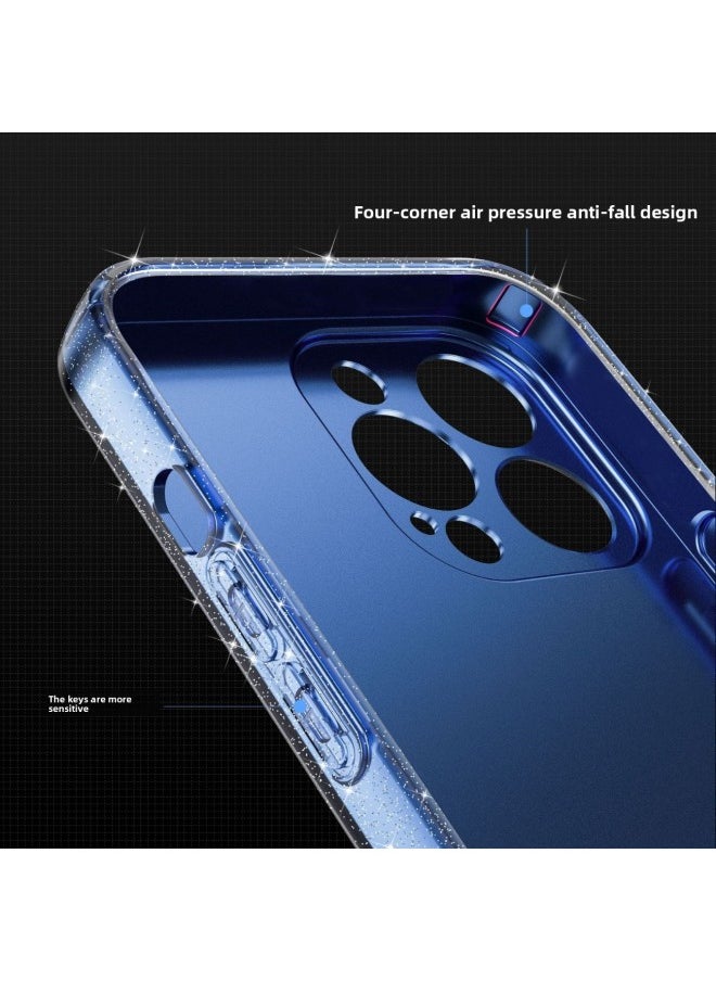 Generic - 2023 2.0mm Thick Ice Crystal Glitter Phone Case For Apple For Iphone 13 Pro Max Jelly Case-Color:Silver (86651B)-Applicable Model:IP 15 PRO - Image 1