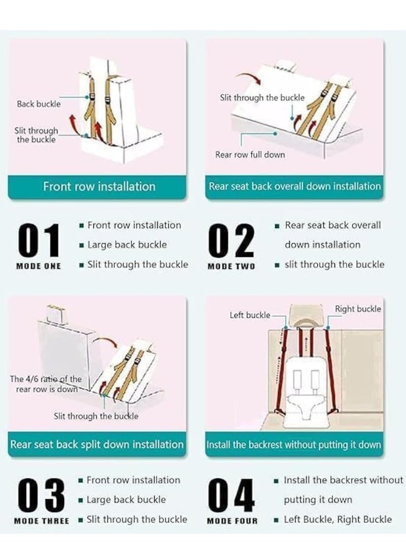 Generic Baby Car Seat, Baby Safety Belt, Portable Foldable Safety Harness, Adjustable Baby Seat Cushion, Travel Car Seat Accessories Suitable for 0-12 Years Old (Red)  - Image 4