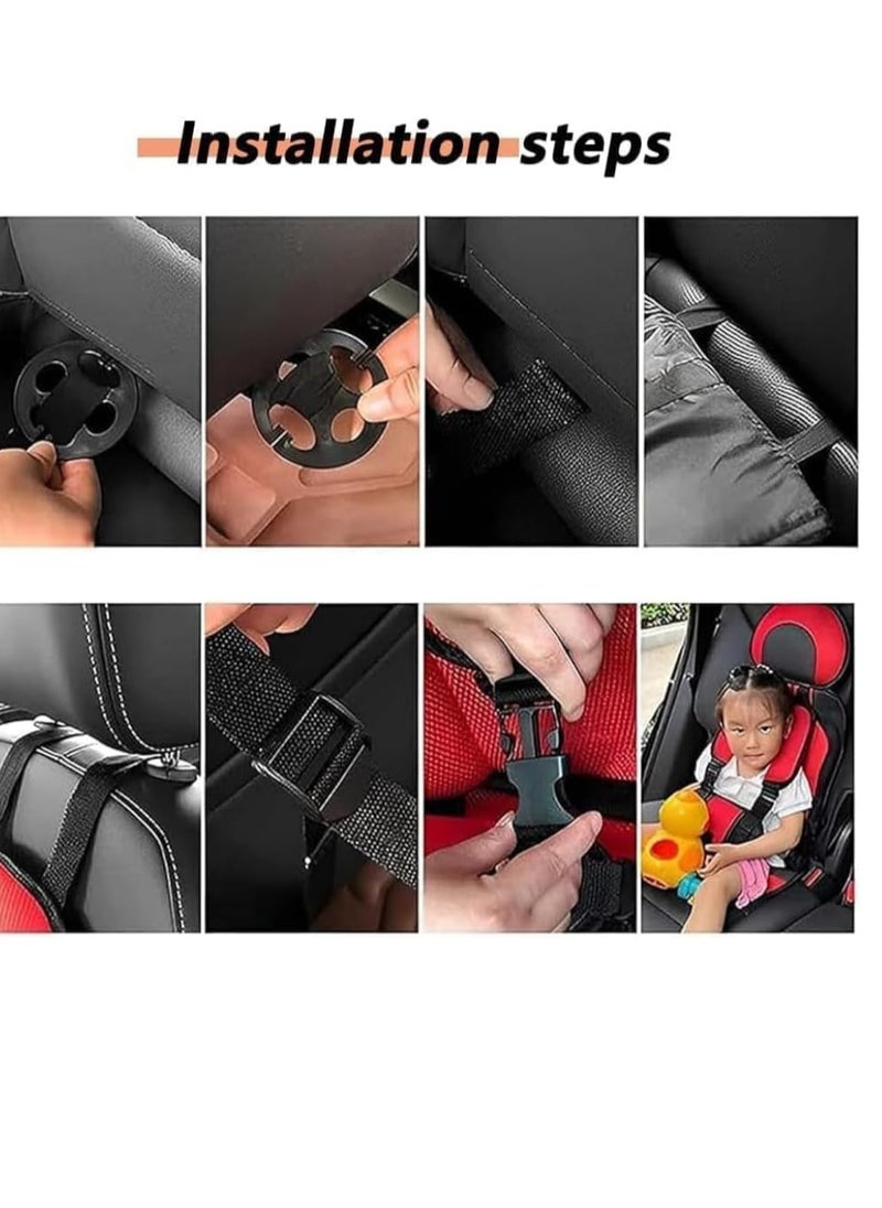 Generic Baby Car Seat, Baby Safety Belt, Portable Foldable Safety Harness, Adjustable Baby Seat Cushion, Travel Car Seat Accessories Suitable for 0-12 Years Old (Red)  - Image 5