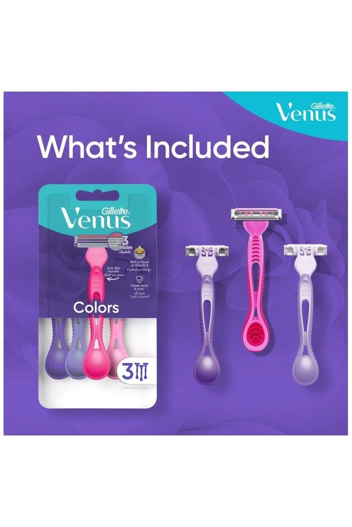 Venus Simply Venus 3 Plus Disposable Razor - 3 Pieces - Image 3