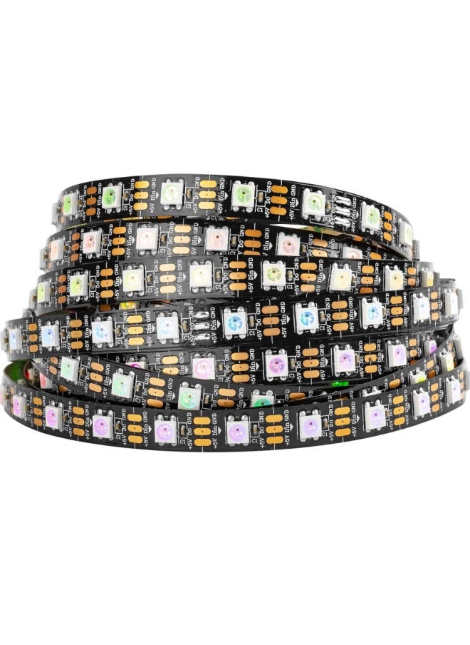 Generic - Btf-Lighting  WS2812B RGB 5050SMD Individual Addressable 16.4FT 60Pixels m 300Pixels Flexible Black PCB Full Color LED Pixel Strip Dream Color IP30 Non-Waterproof Making LED Screen LED Wall Only DC5V - Image 1