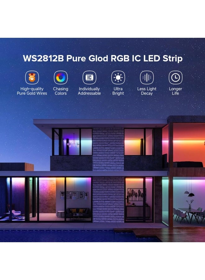 Generic - Btf-Lighting  WS2812B RGB 5050SMD Individual Addressable 16.4FT 60Pixels m 300Pixels Flexible Black PCB Full Color LED Pixel Strip Dream Color IP30 Non-Waterproof Making LED Screen LED Wall Only DC5V - Image 1