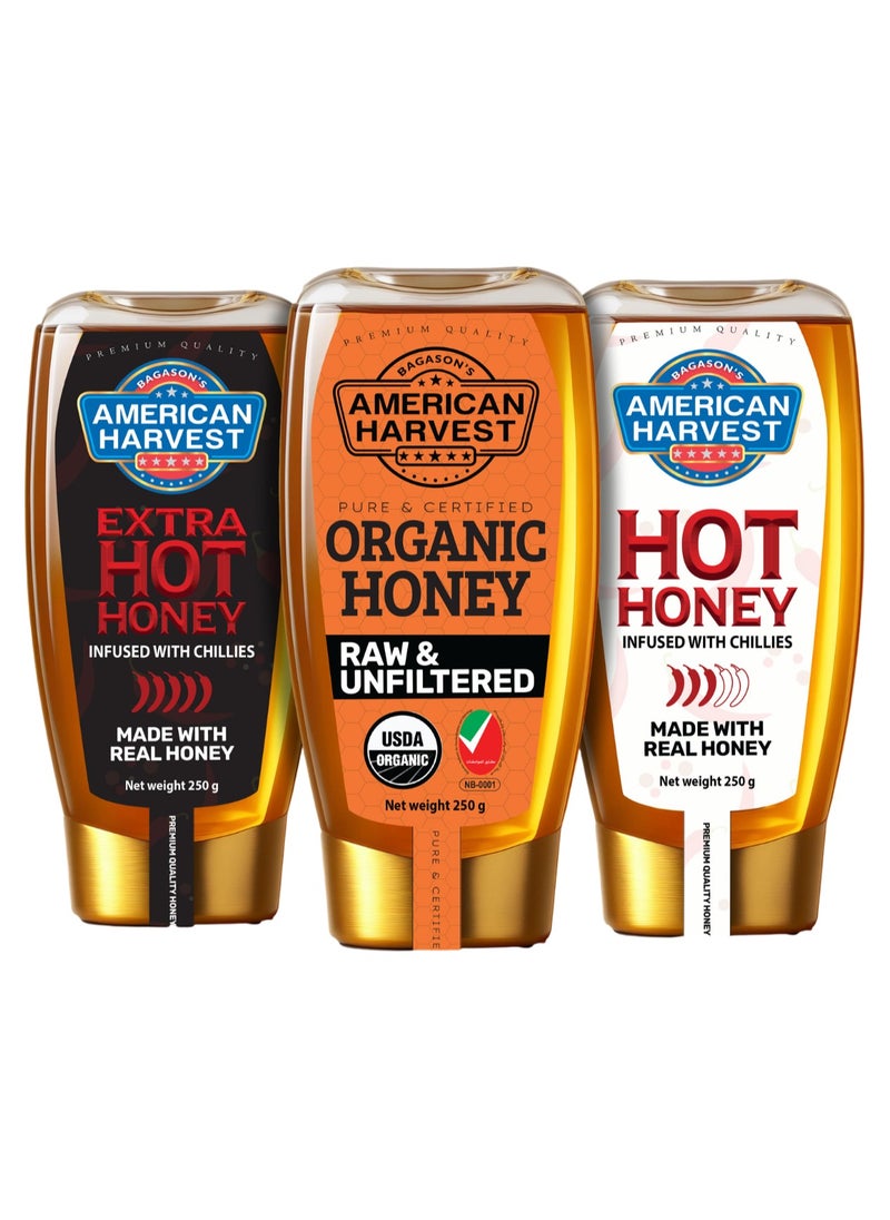 American Harvest Extra Hot Honey Squeeze Jar 250g  - Image 3
