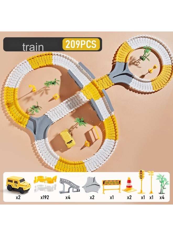 DIY kids Children's electric track car toys electric engineering car changeable DIY assembly track boy educational toys