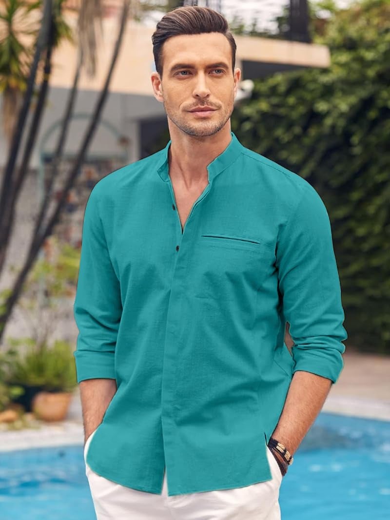 Bellstone Men's Solid Cotton Shirt | Casual | Plain | Full Sleeve | Summer-Regular Fit| Men Stylish Shirt | Everyday Formal Wear |Soft Breathable Fabric | Everyday Smart Casual Wear - Image 5