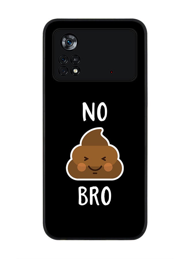 Stylizedd Rugged Black edge case for Poco M4 Pro 4G Slim fit Soft Case Flexible Rubber Edges Anti Drop TPU Gel Thin Cover - No shit bro - Image 1