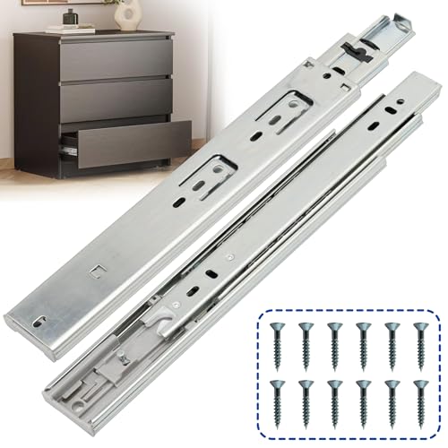 OURSHOM 10 Inch Soft Close Drawer Slides 1 Pairs (2pcs) Heavy Duty Full Extension Ball Bearing, Side Mount Drawer Rails, Drawer Slide Glides for Dresser, Cabinet, Kitchen - Draw Slides 150LB Capacity - Image 1