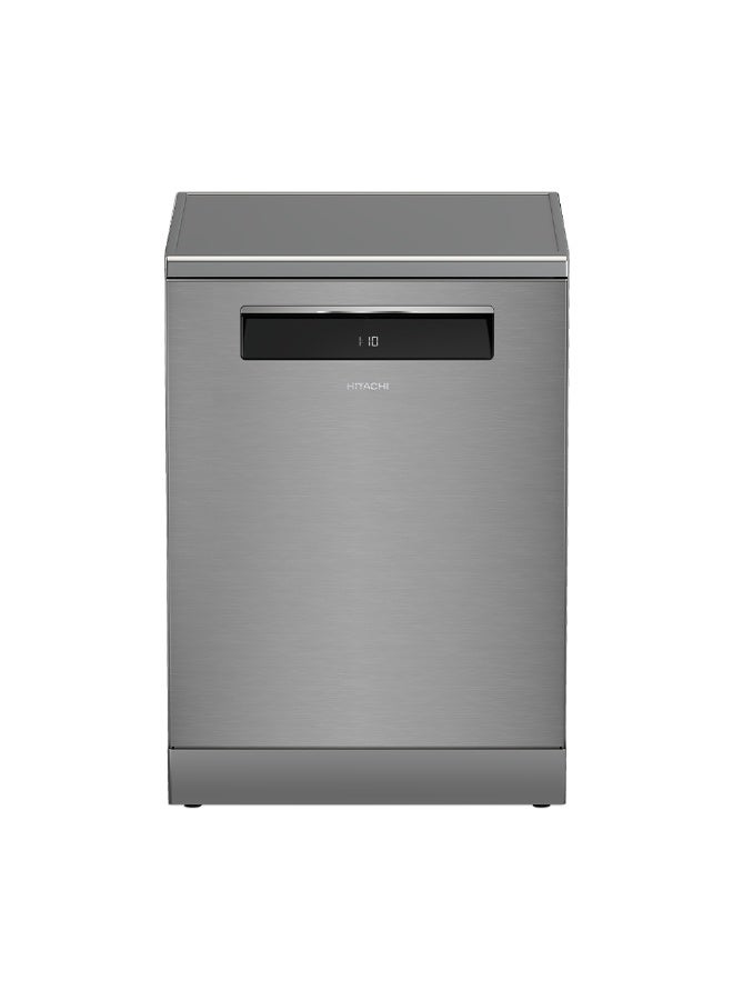 HITACHI Dishwasher Freestanding, 15 Place Setting, 8-Programs, Intensive Wash, Glass Care, Inverter Motor-Turbo Washing, Gentle washing at 40 °C, Silent Dishwasher, Overflow Safety-1 Year Warranty 9.5 L HDF-F158CVX Inox - Image 1