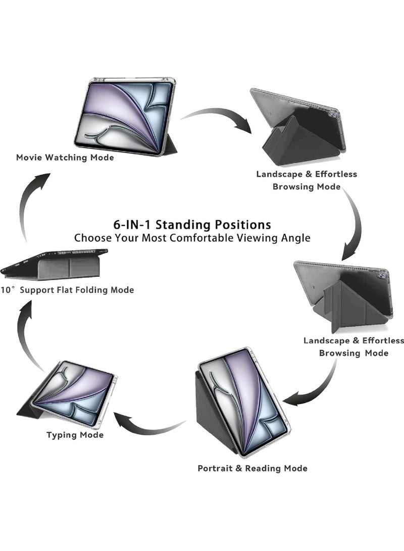 Rock Pow Case for iPad Pro 12.9 2022/2021/2020 6th/5th/4th/3rd Generation with Pencil Holder [Support 2nd Gen Apple Pencil Wireless Charging] - Image 5