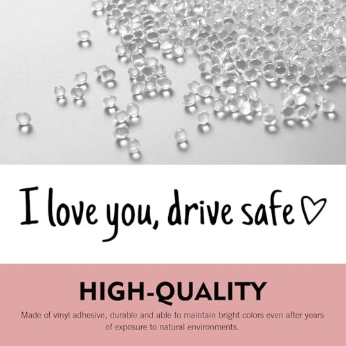 Ferianl 3 x I Love You Drive Safe Car Mirror Stickers, Car Window Vinyl Decal, Cute Stickers for Women, Decal for Window, Mirror, Tumbler, and Water Bottle (Black) - Image 3