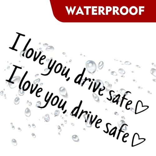 Ferianl 3 x I Love You Drive Safe Car Mirror Stickers, Car Window Vinyl Decal, Cute Stickers for Women, Decal for Window, Mirror, Tumbler, and Water Bottle (Black) - Image 4