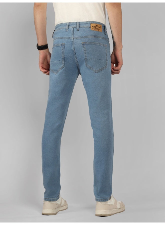 HIGH STAR Men’s Relaxed Fit Light Fade Blue Jeans – Comfortable and Trendy  - Image 3