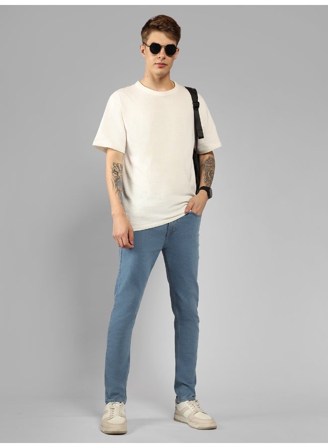 HIGH STAR Men’s Relaxed Fit Light Fade Blue Jeans – Comfortable and Trendy  - Image 1