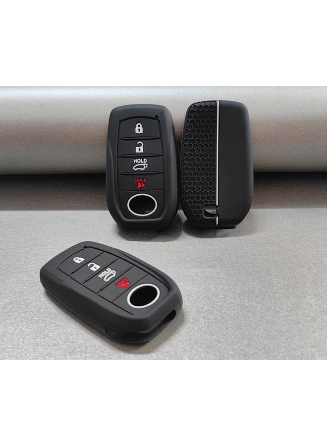 REPROTECTING Silicone Rubber Key Fob Cover Compatible with Toyota Camry XSE Grand Highlander Tacoma Crown Corolla LE Crown (2023-2025) (Black/Black) - Image 3