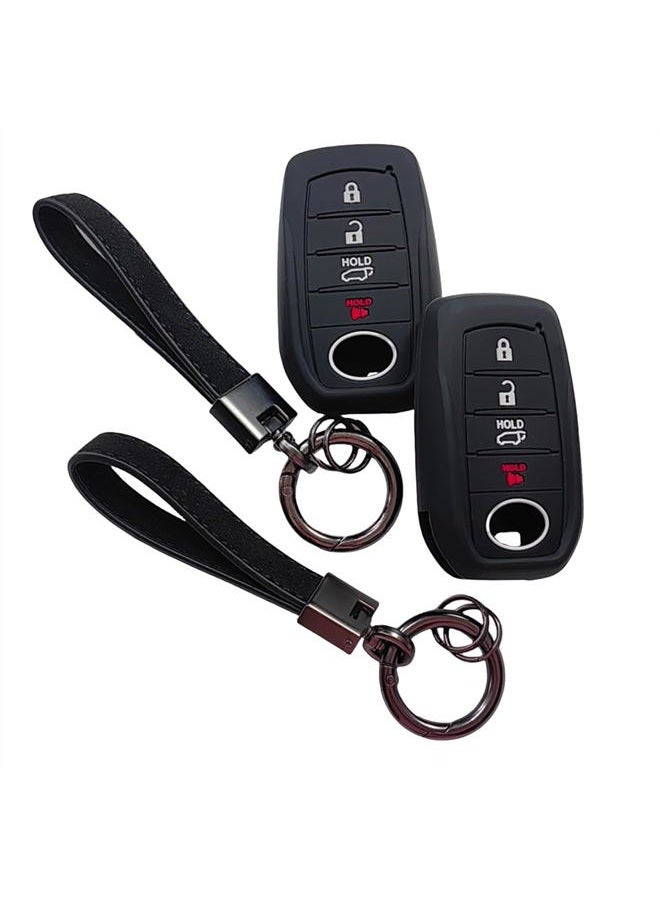 REPROTECTING Silicone Rubber Key Fob Cover Compatible with Toyota Camry XSE Grand Highlander Tacoma Crown Corolla LE Crown (2023-2025) (Black/Black) - Image 1