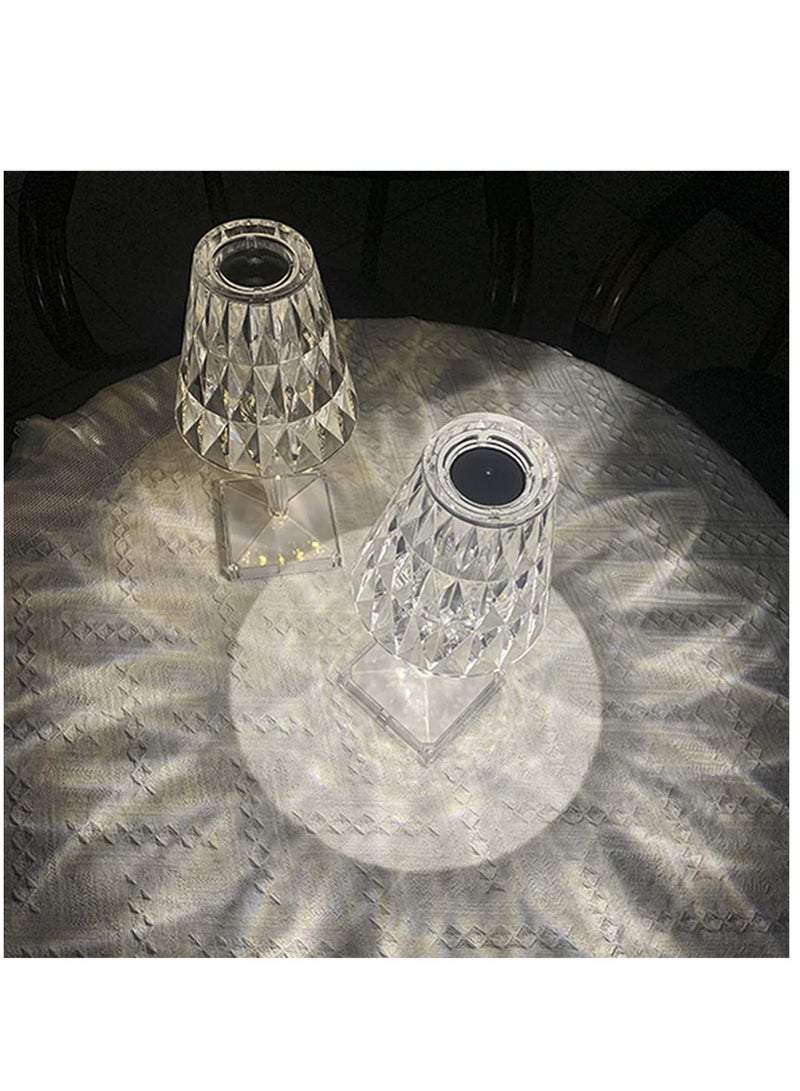 Table Lamp-LED Nightstand Lamp, Crystal Table Lamps, Night Light Creative, Portable Rechargeable Lamp for Living Room Decoration, Bedroom - Image 1