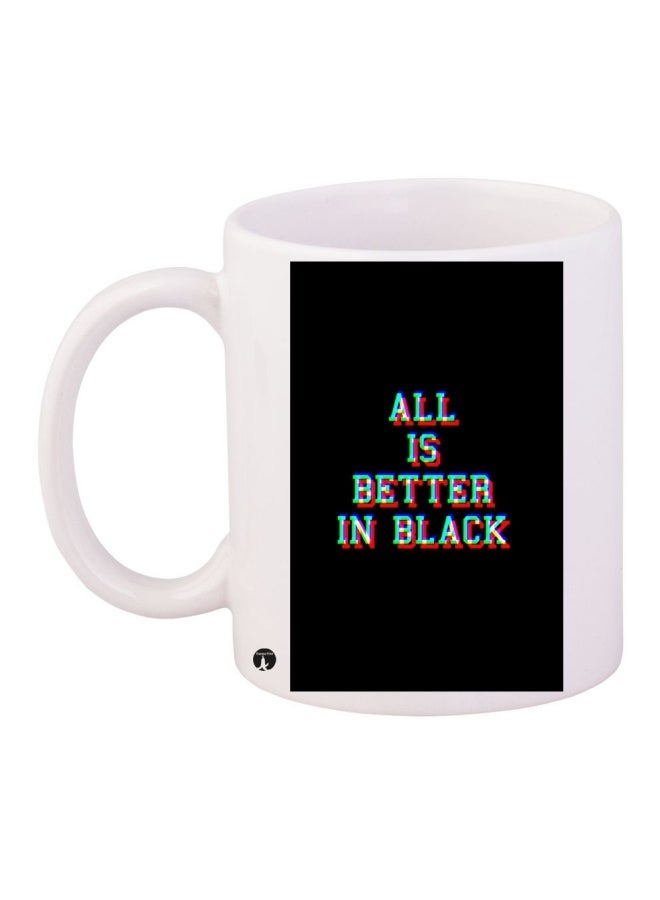 RYN Printed Coffee Mug White/Black