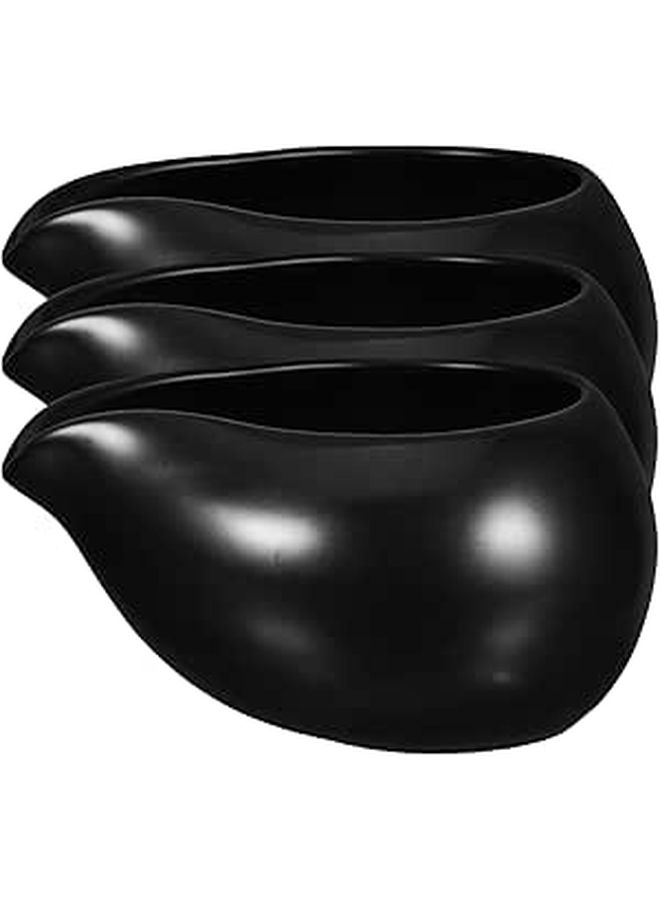 Vintage Ceramic Milk Pitcher Set of 3 with Black Spout Spoon for Coffee Kitchen Restaurant - Image 1