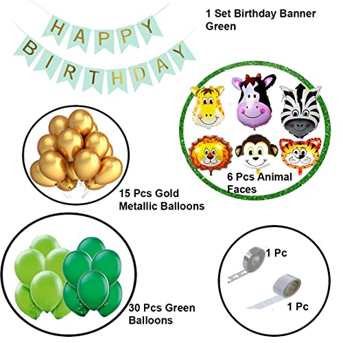 SOI Jungle Theme Birthday Decoration Items - 54 pcs, Birthday Decoration Items For Boy, Girl | Jungle Safari Birthday Decoration For Kids | Forest Theme - Image 2