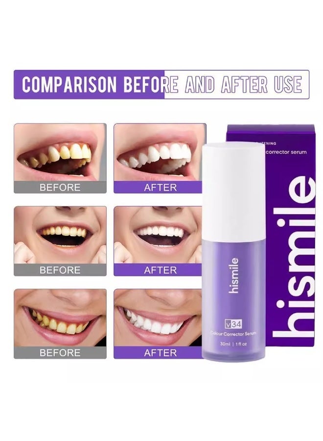 Hismile v34 Colour Corrector, Purple Teeth Whitening, Tooth Stain Removal, Teeth Whitening Booster, Purple Toothpaste - Image 3