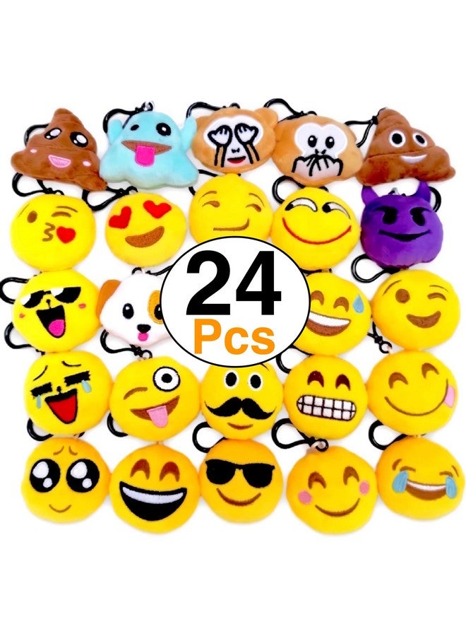 OHill 24 Pack Emoticon Plush Mini Pillows Party Favors For Birthday Party Home Decoration - Image 1