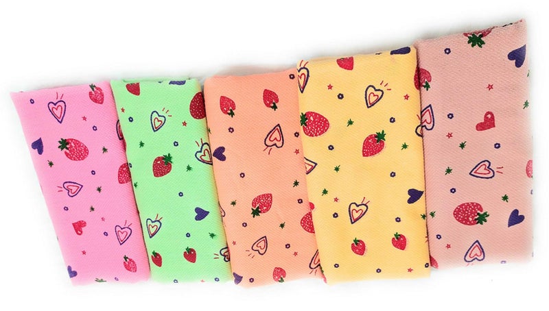 Cotton Colors Traditional Light Berry Printed Cotton Bath Towel Thorthu for Bath & Multipurpse Use (Set of 5 Pieces Multicoloured, 30 x 60 Inches)_IA37  - Image 1