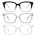 XVXV Reading Glasses for Women Men Blue Light Blocking Readers Oversize Oprah Square Anti GlareEyestrain Spring Hinge3PackMix5125X - Image 1