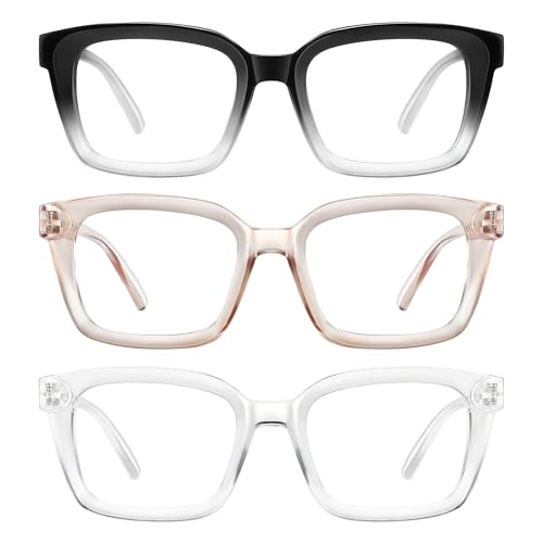 XVXV Reading Glasses for Women Men Blue Light Blocking Readers Oversize Oprah Square Anti GlareEyestrain Spring Hinge3PackMix5125X - Image 2