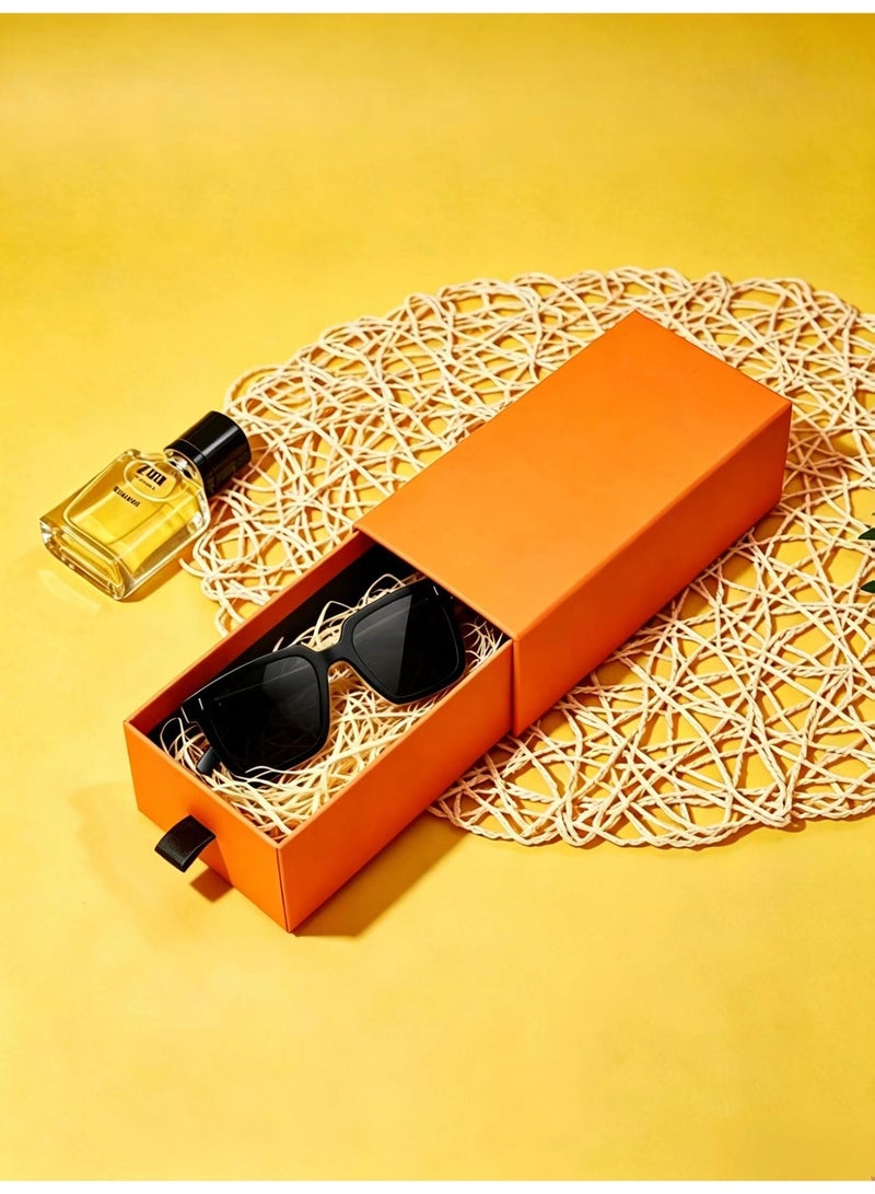 Fashion Big Square Shades With Metal Rivet Decor Black White Two Tone Frame Face Slimming Unisex Glasses For Beach Shopping Outdoor Trip - Image 4
